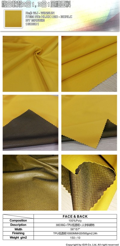 WJ-WNSN 複合款軟殼2合1,3合1風褸面料3 45度照